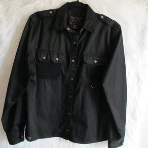 Lauren Ralph Lauren Size L Black Safari Outfitters Backcountry Snap Long Sleeve